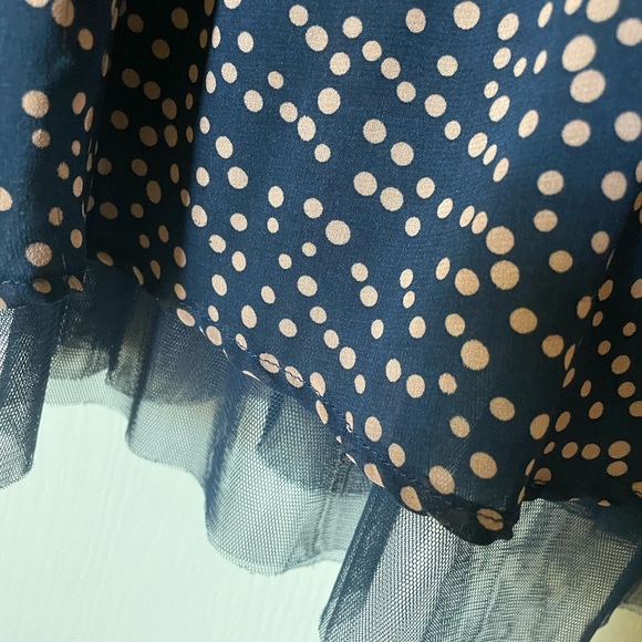 Beautiful dark blue with pastel pink dress M - Picture 3 of 6